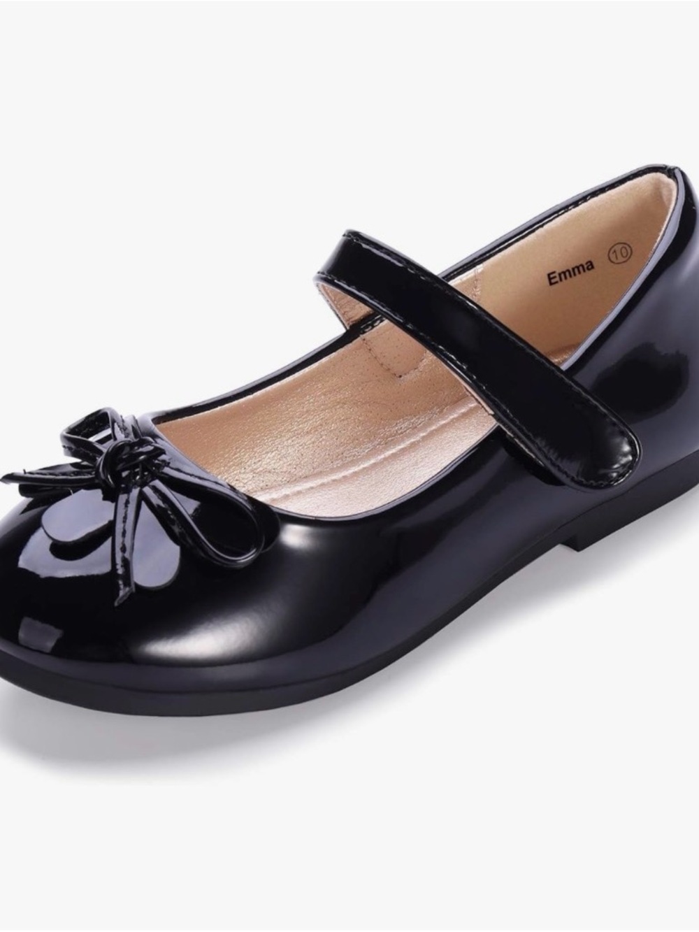 Girls' Black Patent Mary Jane Shoes with Bow